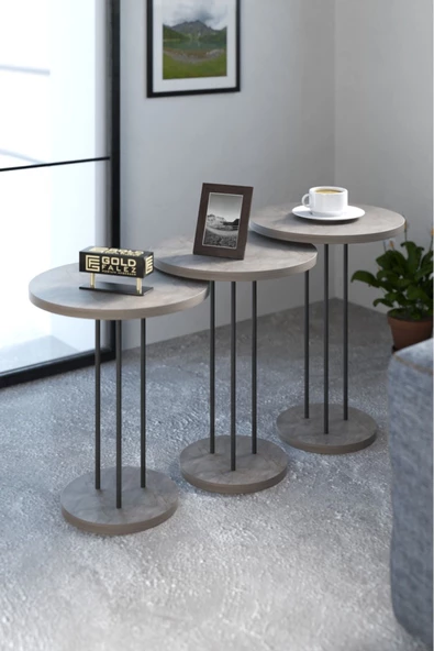 Gold Falez Zigon Sehpa Terra Gordion - Resim 2