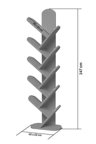 Gold Falez Kitaplık 10 Raflı Dekoratif Bölmeli Ev Ofis Çok Amaçlı Ceviz - 5