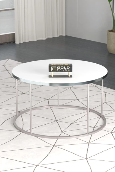 Gold Falez ORTA SEHPA VE ZİGON SEHPA TERRA GÜMÜŞ BEYAZ - Resim 2