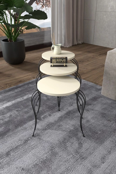 Gold Falez ZİGON SEHPA LÜKENS KREM - 2