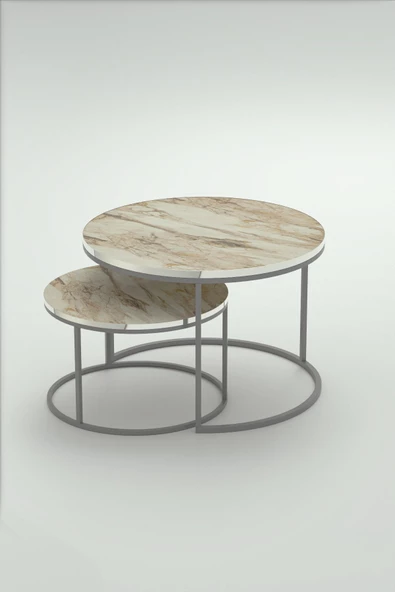 Gold Falez Orta Sehpa Ikili Lüx Specıal Gümüş Efes - 5