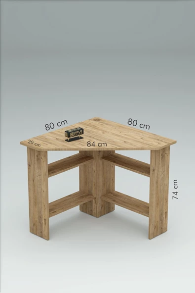 Gold Falez ÇALIŞMA MASASI KÖŞE ÇOK AMAÇLI BİLGİSAYAR MASASI ATLANTİK ÇAM - 3