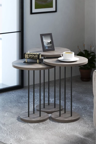 Gold Falez Zigon Sehpa Terra Gordion - Resim 3