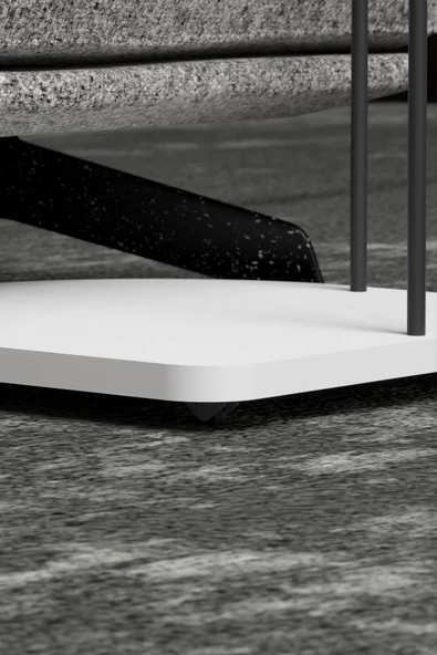 Gold Falez Yan Sehpa Tekerlekli Servis Sehpası HND Oval Beyaz - 4