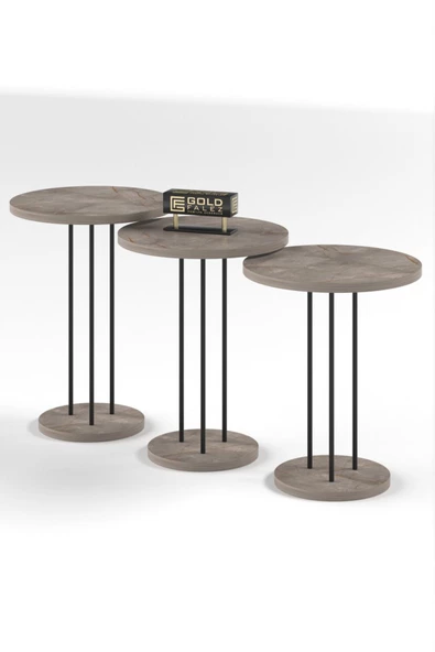 Gold Falez Zigon Sehpa Terra Gordion - Resim 5