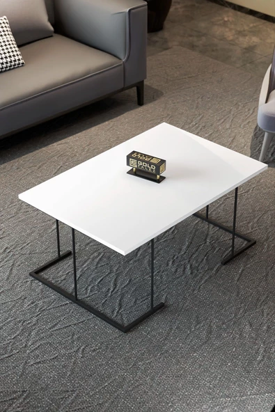 Gold Falez ORTA SEHPA VE ZİGON SEHPA SOLO SET BEYAZ - Resim 4