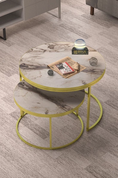 Gold Falez Orta Sehpa Ikili Lüx Specıal Gold Efes ürün görseli 1