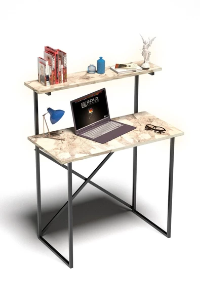 Gold Falez Çalışma Masası Raf Kitaplık Çok Amaçlı Ofis Masa Efes - 3