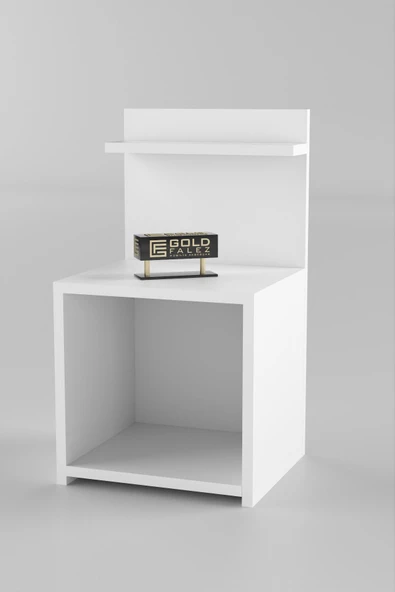 Gold Falez Komodin Raf Salon Ofis Dolabı Beyaz - 5