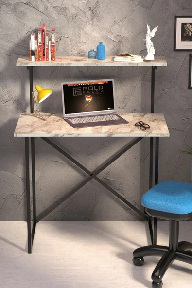 Gold Falez Çalışma Masası Raf Kitaplık Çok Amaçlı Ofis Masa Efes - 2