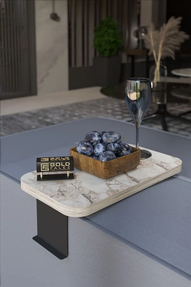 Gold Falez Yan Sehpa Ayarlanabilir Tepsi DİKDÖRTGEN Dekoratif Modern Yatay Dikey Koltuk Sehpası EFES - Resim 2