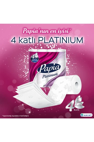 Papia Platinum Tuvalet Kağıdı 96 Rulo (32 RULO X 3 PAKET) - 4