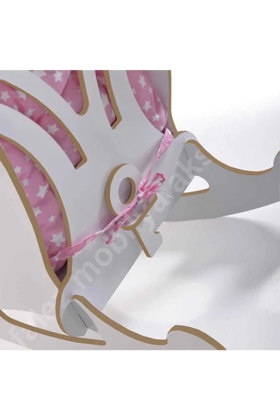 Gold Falez Sallanan Çocuk Sandalyesi Koltuk - Pembe Yıldızlı Minder - 2