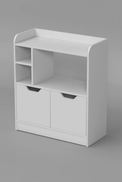 ilkal BANYO DOLABI ÇOK AMAÇLI HAVLULUK 2 KAPAKLI RAFLI BEYAZ - 4