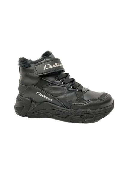 Callion 053 Deri Kürklü Patik Çocuk Spor Ayakkabı Siyah - 2