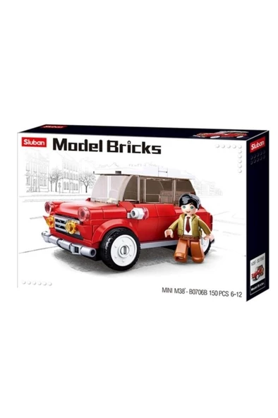 Sluban Model Bricks Kırmızı Retro Araba 1016000256000 - 4
