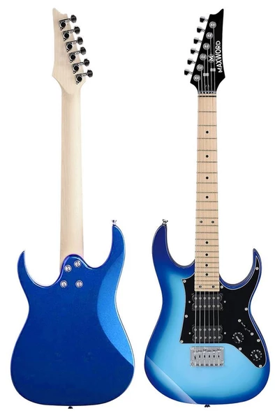 Maxword DE-150BL-35AMP Maple Klavye HH Yüksek Kaliteli 35W Amfili Elektro Gitar Seti - 4