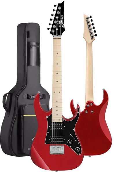 Maxword DE-150RD-35AMP Maple Klavye HH Yüksek Kaliteli 35W Amfili Elektro Gitar Seti - 3