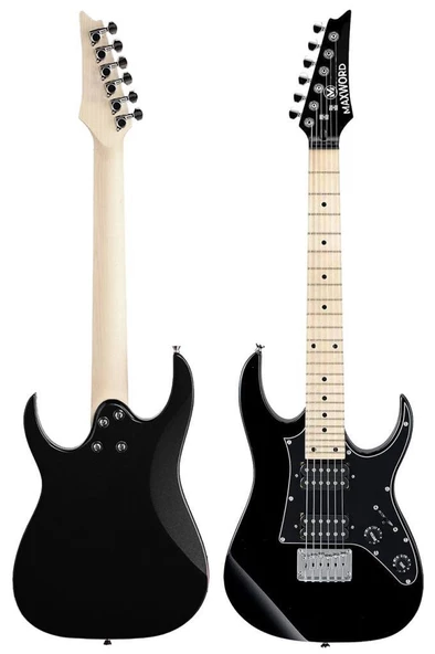 Maxword DE-150BK-35AMP Maple Klavye HH Yüksek Kaliteli 35W Amfili Elektro Gitar Seti - 4