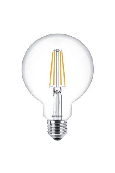 Philips Corepro 7W (60W) G93 Glop Rustik Led Ampul Sarı 2700K Filamentli Top Lamba