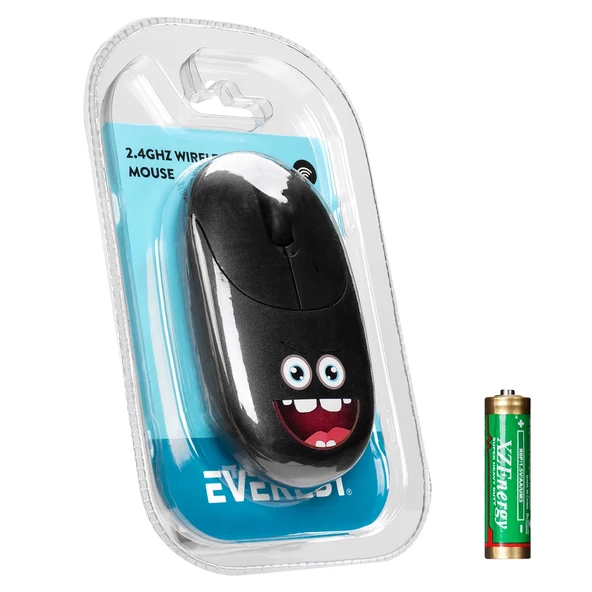 Mouse Kablosuz 2.4 Ghz Siyah Kabartmalı Everest SM-26 FASHION Siyah - 3