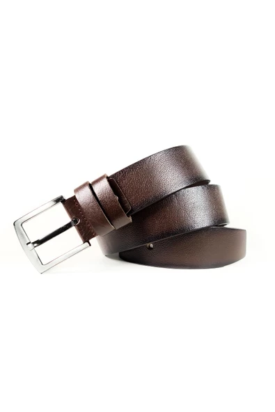 Mergenshoes Kahve Hakiki Deri Erkek Kot Pantolon Kemeri KA01 - 4