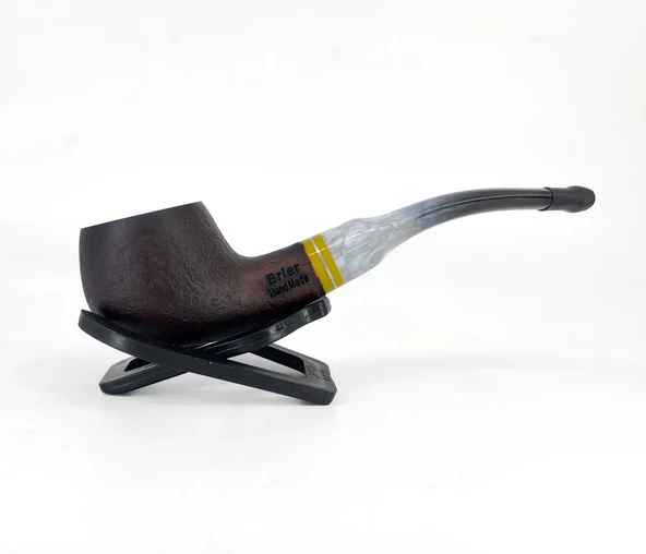 Dapper Half Bent Prince Briar (Gül Kökü) 9 mm Filtreli El Yapımı Pipo - Kahverengi 1741