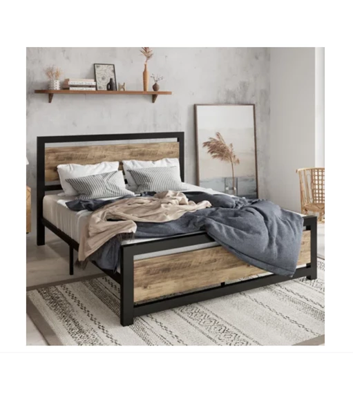 HFT HOME Metal Karyola, Çınar XL Metal Karyola Renk seçenekli, Çift Kişilik 42 160X200 ÇAM - 4