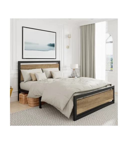HFT HOME Metal Karyola, Çınar XL Metal Karyola Renk seçenekli, Çift Kişilik 42 160X200 ÇAM - 2