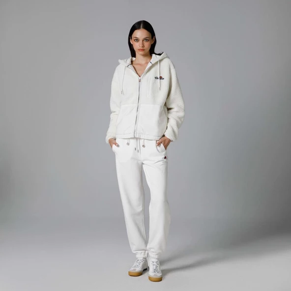Ellesse Fermuarlı Kapüşonlu Kadın Beyaz Ceket EF181 - Resim 3