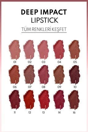 NOTE RUJ & DEEP IMPACT LIPSTICK KREMSİ DOKULU YARI PARLAK NO: 09 SPİCY