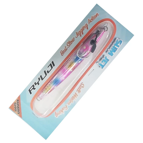 Ryuji Slim Jet 10cm 40gr Metal Jig Yem  Rainbow Glow