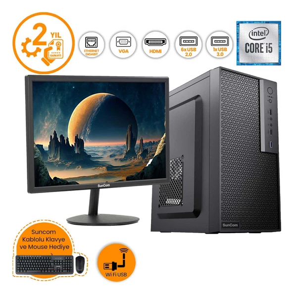 SunCom RAKS F104M02 i5-3470 16GB 256SSD 19" HD FreeDOS Masaüstü Bilgisayar - Resim 2