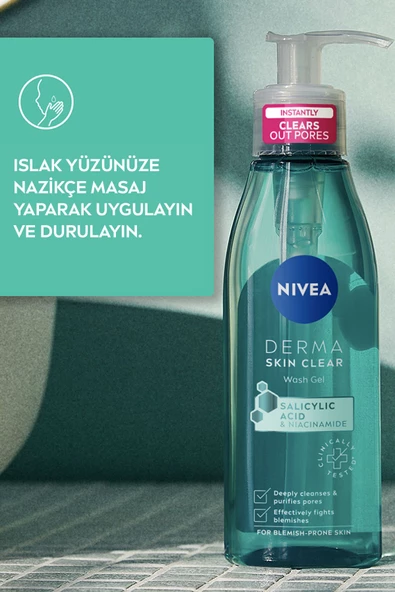 Nivea Derma Skin Clear Yüz Temizleme Jeli 150 ml - Resim 6
