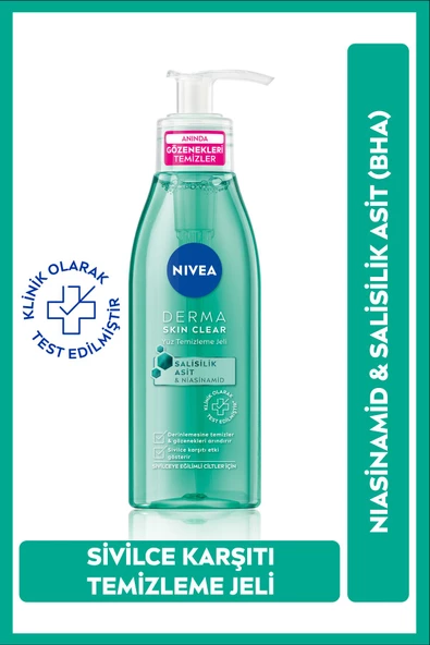 Nivea Derma Skin Clear Yüz Temizleme Jeli 150 ml ürün görseli 1