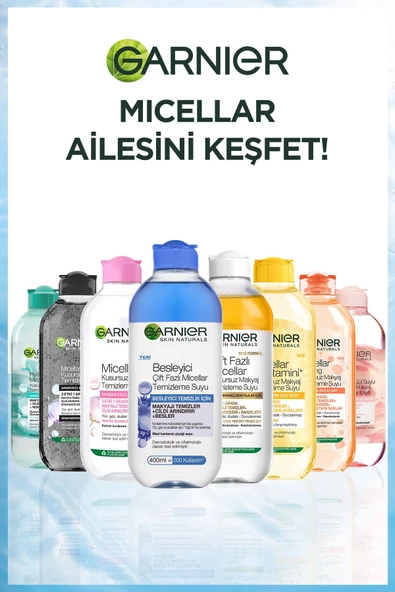Garnier Skin Naturals Makyaj Temizleme Suyu Çift Fazlı Mavi 400 ml - 3