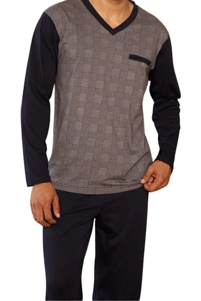 Kly Erkek Uzun Kol V Yaka Pijama 9260 - 3