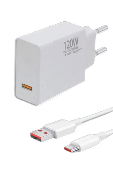 Şarj Aleti Hızlı Güvenli Şarj 120W USB  Type C Uçlu Kablolu Şarj Aleti - 2