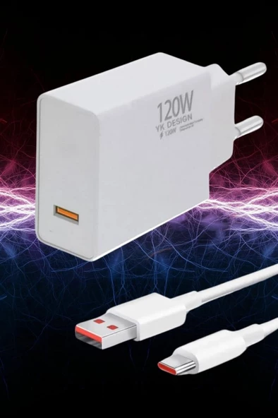 Şarj Aleti Hızlı Güvenli Şarj 120W USB  Type C Uçlu Kablolu Şarj Aleti - 9