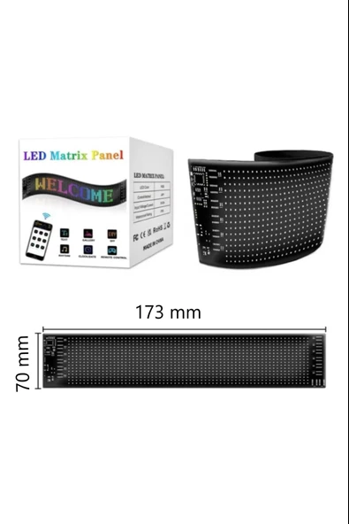 Motosiklet İçin Led Matrx Panel 17.3x7 cm RG-B Ekran Kumandalı App Kontrollü - 2