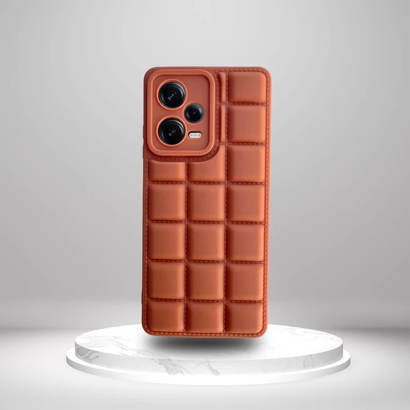 Xiaomi Redmi Note 12 Pro 5G Uyumlu Tlp Silikon Madlen Case  KAHVERENGİ