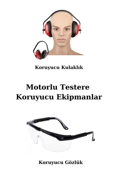 Koruyucu Kulaklık - Şeffaf Koruyucu Gözlük