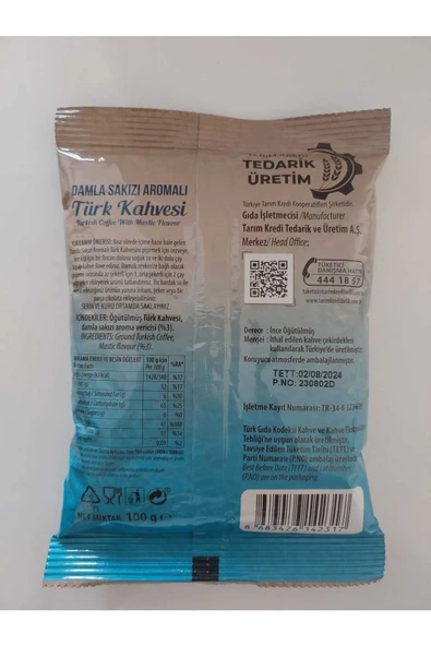 Tarım Kredi Kooperatif Damla Sakız Aromalı Türk Kahvesi 100gr - 2
