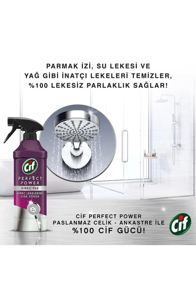 Cif Power Perfect Kireç Ve Pas Sprey Temizleyici 435 Ml - 4