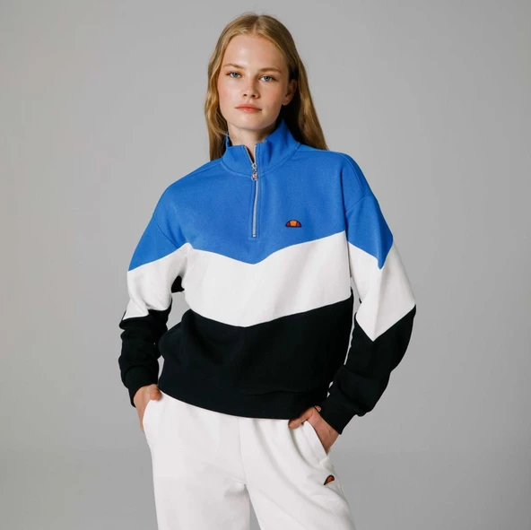 Ellesse Yarım Fermuarlı Kadın Mavi Sweat EF176