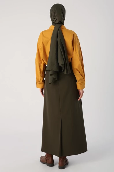 Haki-Beli Lastikli Kalem Etek - Resim 4