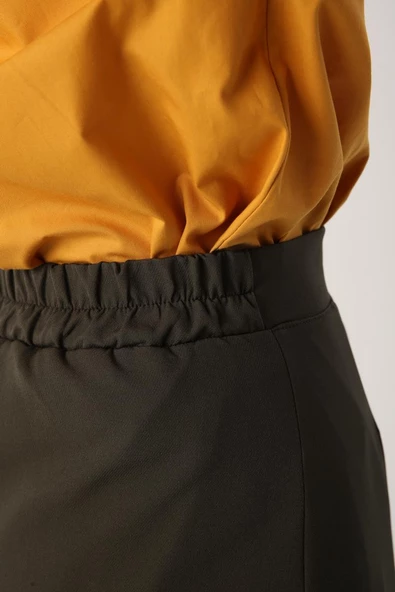 Haki-Beli Lastikli Kalem Etek - Resim 5