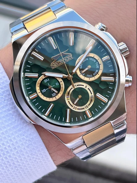 Slazenger Bay Ve Bayan Çelik Kordon Çiftlere Özel 10 Atm Suya Dayanıklı Cift Saati ESL.9.2427.2.01 - Resim 4