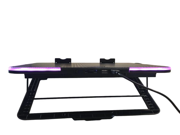 Shuriken ES4-SAMUI Laptop Soğutucu Stant 5 Kademeli -  2 FAN - RGB - 2 Port USB  (15>17") - 4