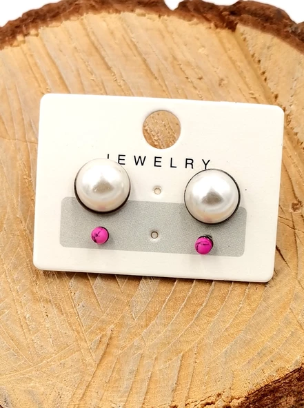 Renkli Kararmaz Mavi Taş Figürlü Lüks Küpe ürün görseli 1